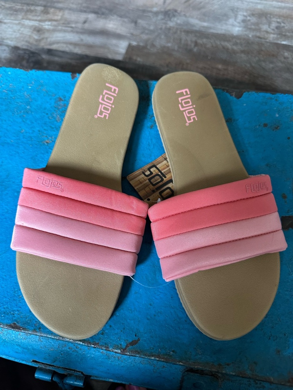 Flojos Women's Pink Ombre Padded Slide Sandals